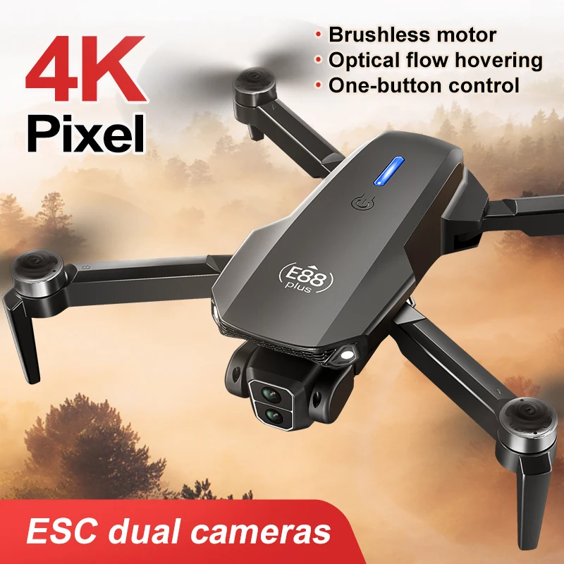 新型E88 Plusクアッドコプタードローン：90 °    - Drone Cinematic のレビューと価格