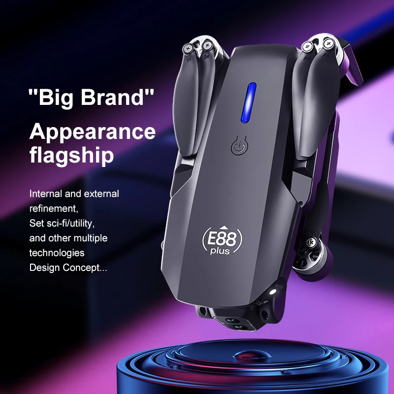 新型E88 Plusクアッドコプタードローン：90 °    - Drone Cinematic のレビューと価格