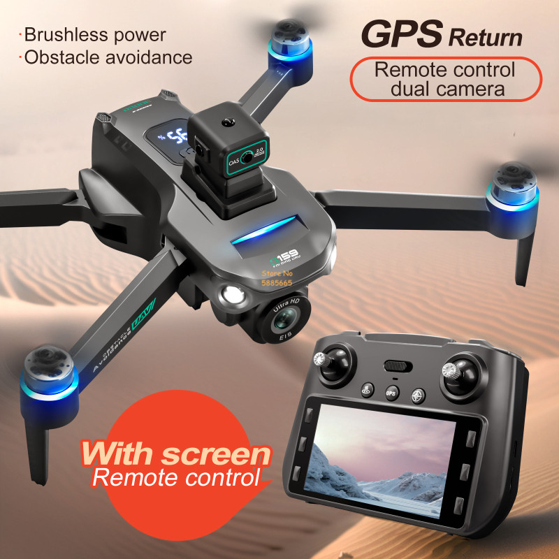 リモコン付きクワッドコプタードローン,障害物回避,LEDスク - Drone Cinematic のレビューと価格