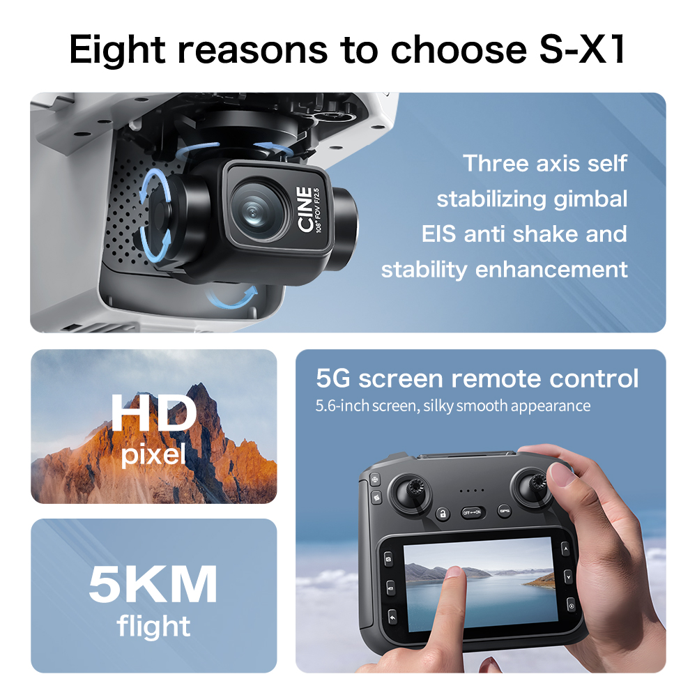 オリジナルS-X1ドローン 8K HD プロフェッショナル  - Drone Multispectral のレビューと価格