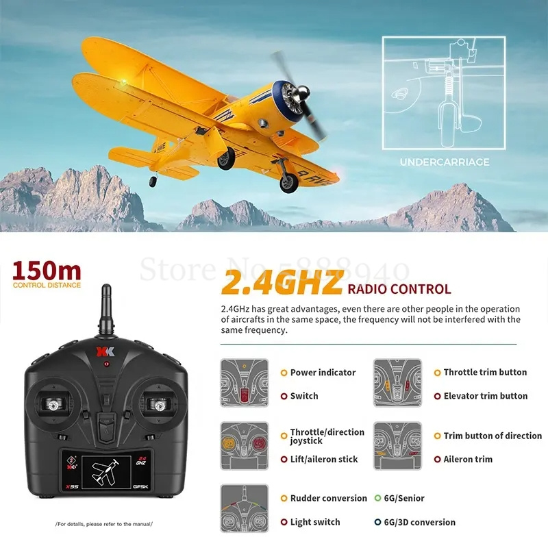 55CM特大3D/6Gモードブラシレス無線操縦グライダー4C - Drone 3D Modeling のレビューと価格