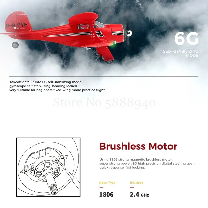 55CM特大3D/6Gモードブラシレス無線操縦グライダー4C - Drone 3D Modeling のレビューと価格